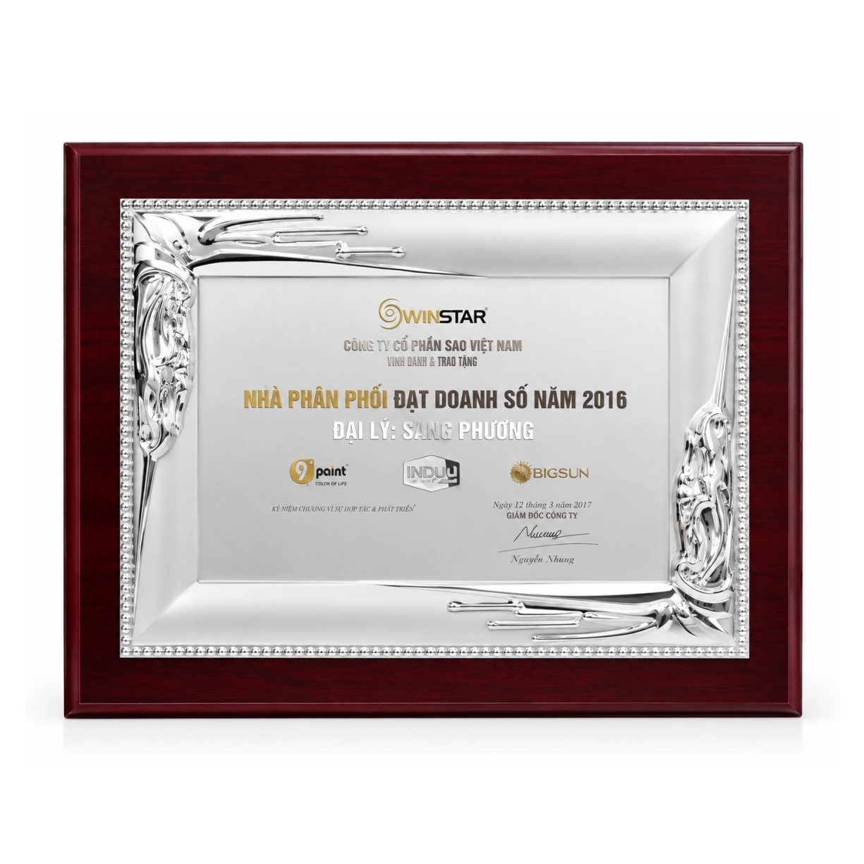 Biểu trưng lưu niệm cao cấp - 01926BT
