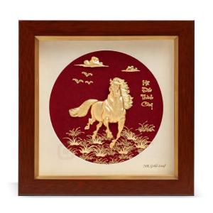 Tranh Mã đáo thành công dát vàng 24k luxury - 0426TDV