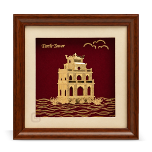 Tranh Tháp rùa Hà Nội dát vàng 24k luxury - 0226TDV