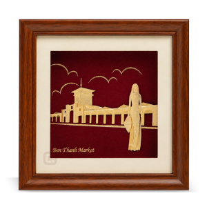 Tranh Chợ Bến Thành dát vàng 24k luxury - 0126TDV